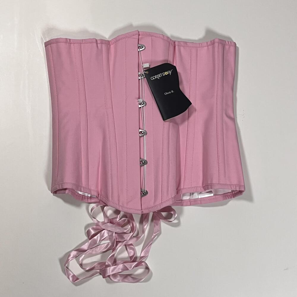 Corset Story Corset Womens UK 10 Pink Spiral Steel Boned Overbust Waist Training